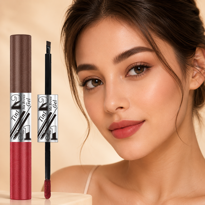 2-in-1 Dual-Ended Peel-Off Brow & Lip Tint Gel — Fluffy Brows & Lasting Lip Color