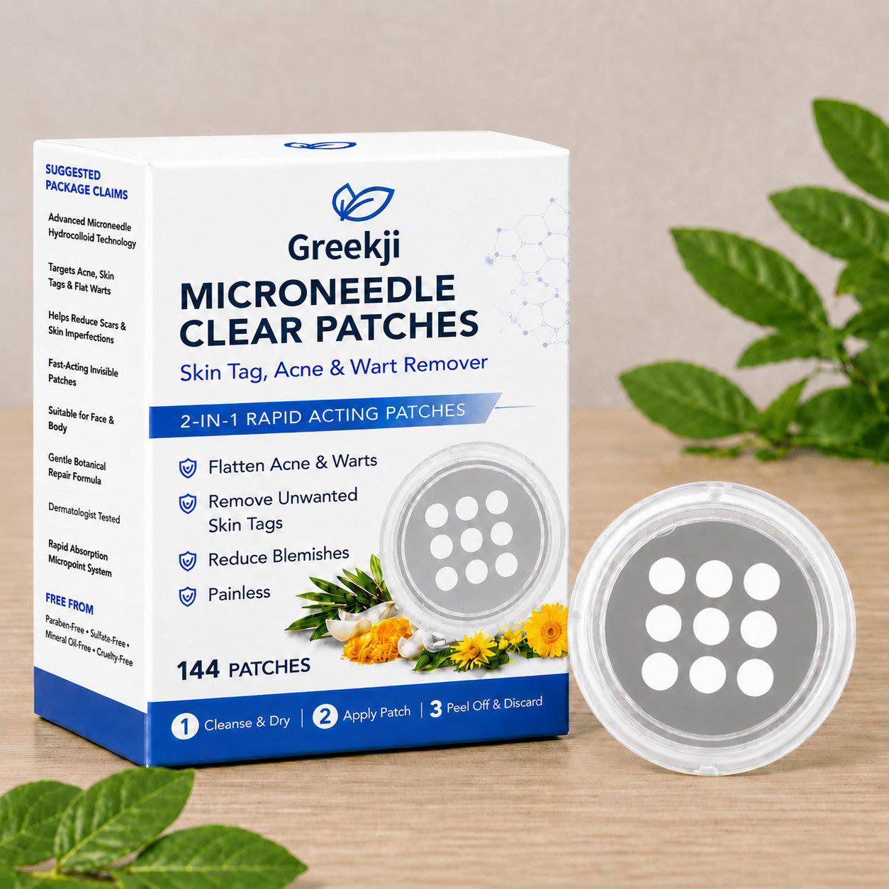 Greekji™2-in-1 Microneedle & Hydrocolloid Patch🍀|