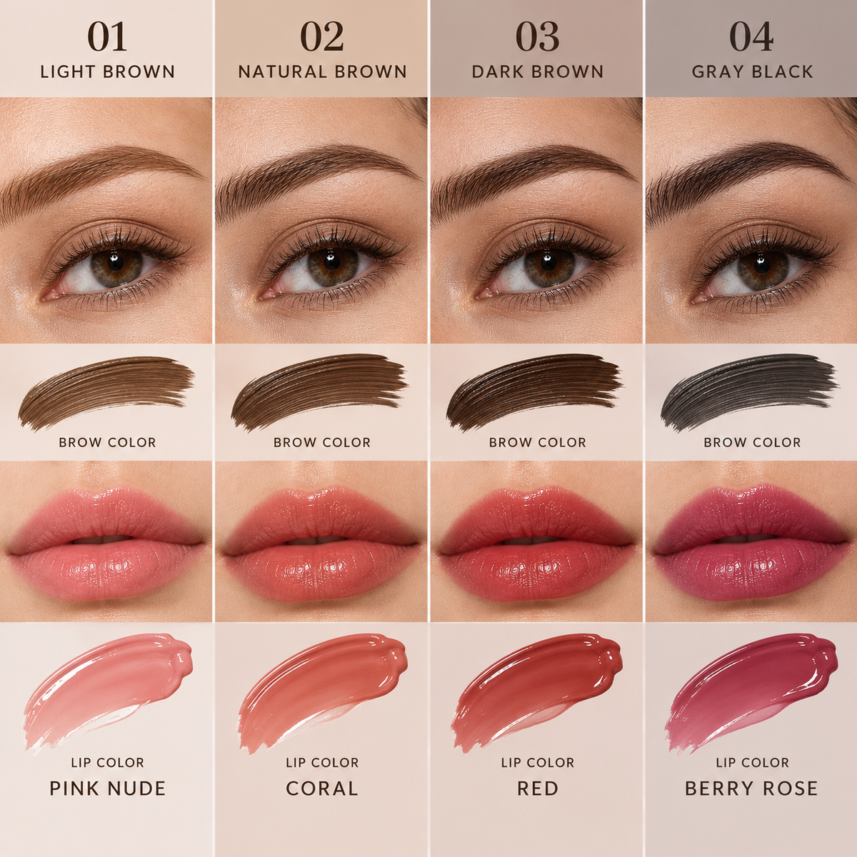2-in-1 Dual-Ended Peel-Off Brow & Lip Tint Gel — Fluffy Brows & Lasting Lip Color